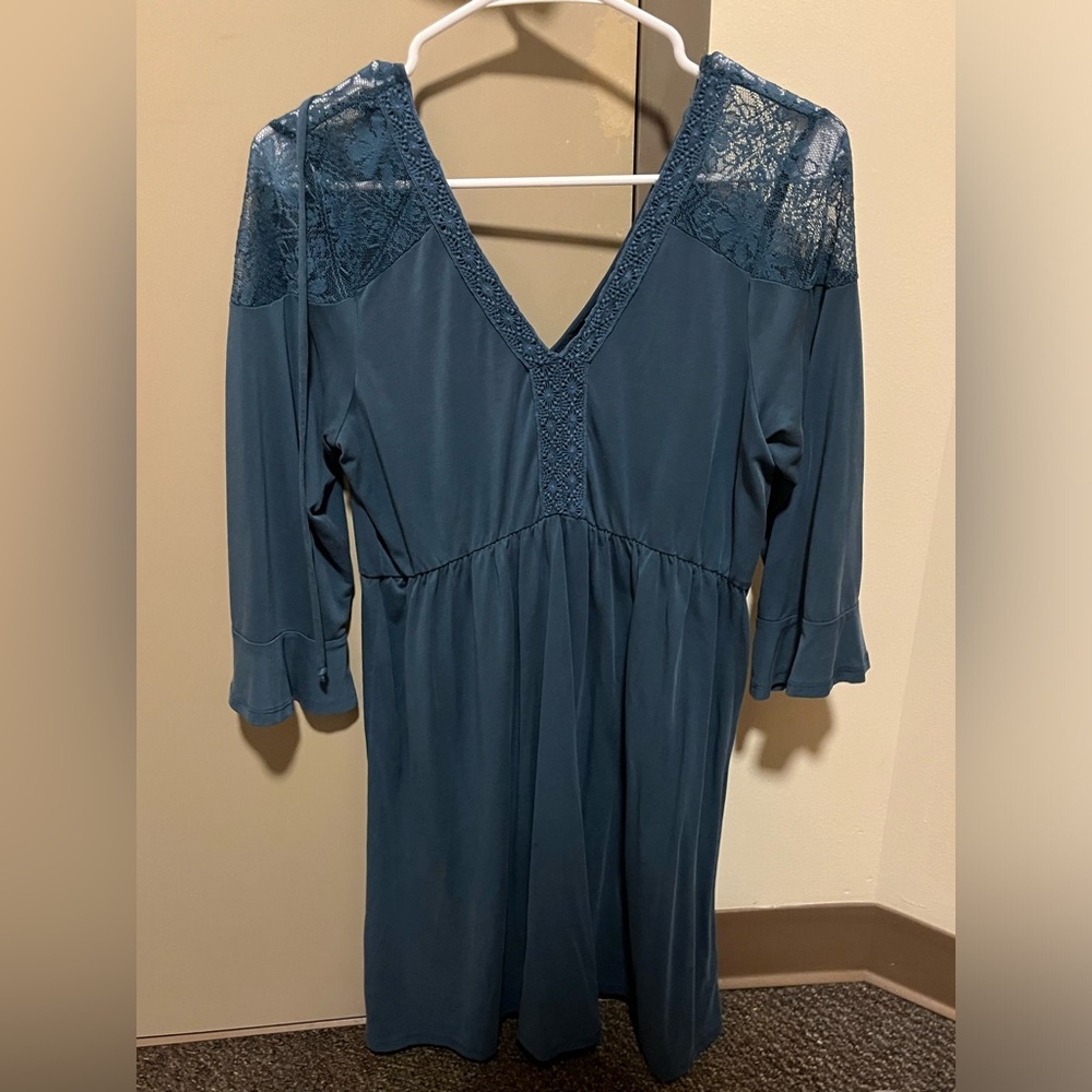 AS U WISH Blue Casual Dress